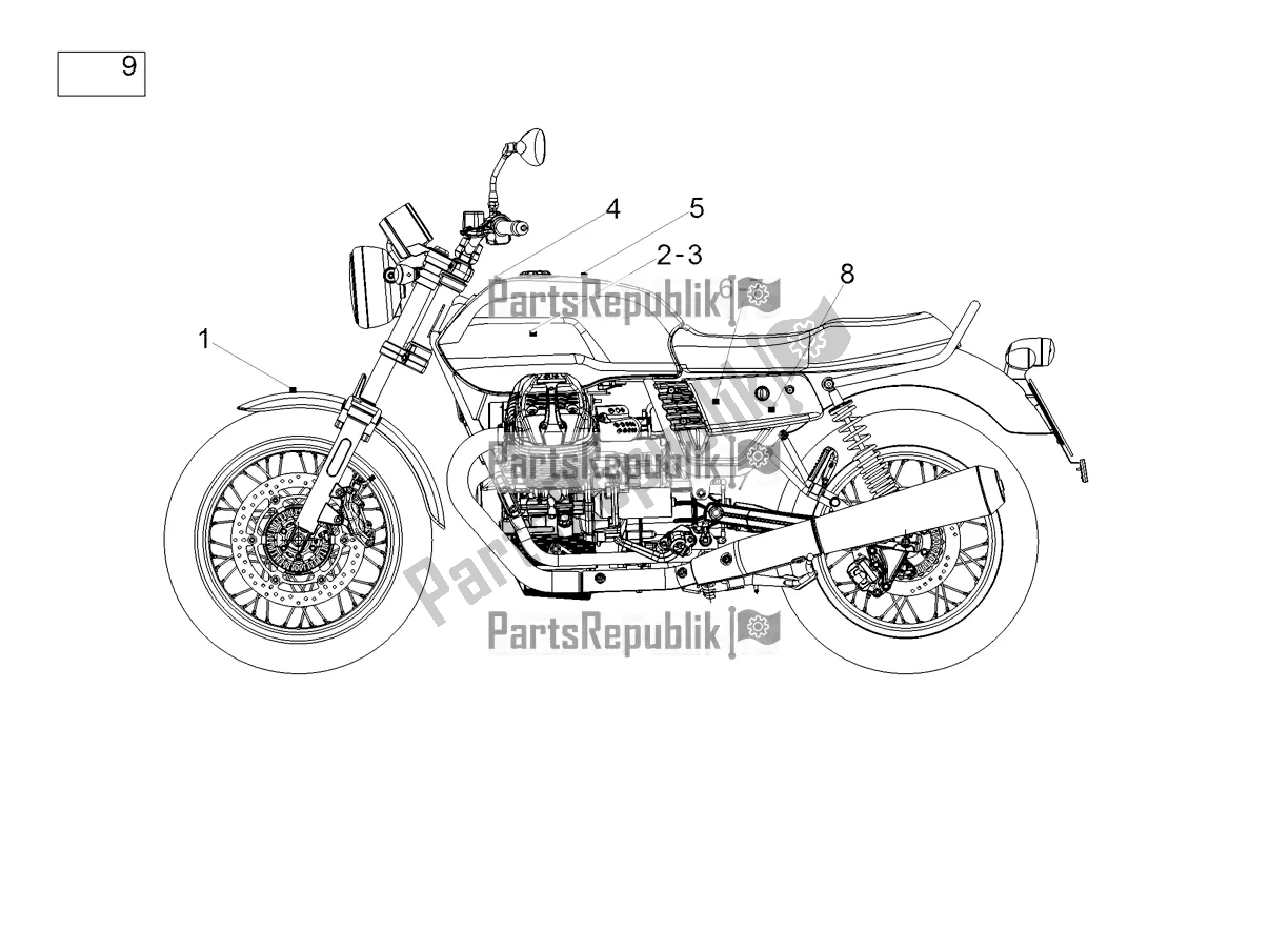 Todas las partes para Etiqueta de Moto-Guzzi V7 III Special 750 Apac 2020