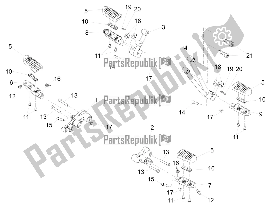 All parts for the Foot Rests of the Moto-Guzzi V7 III Special 750 Apac 2020