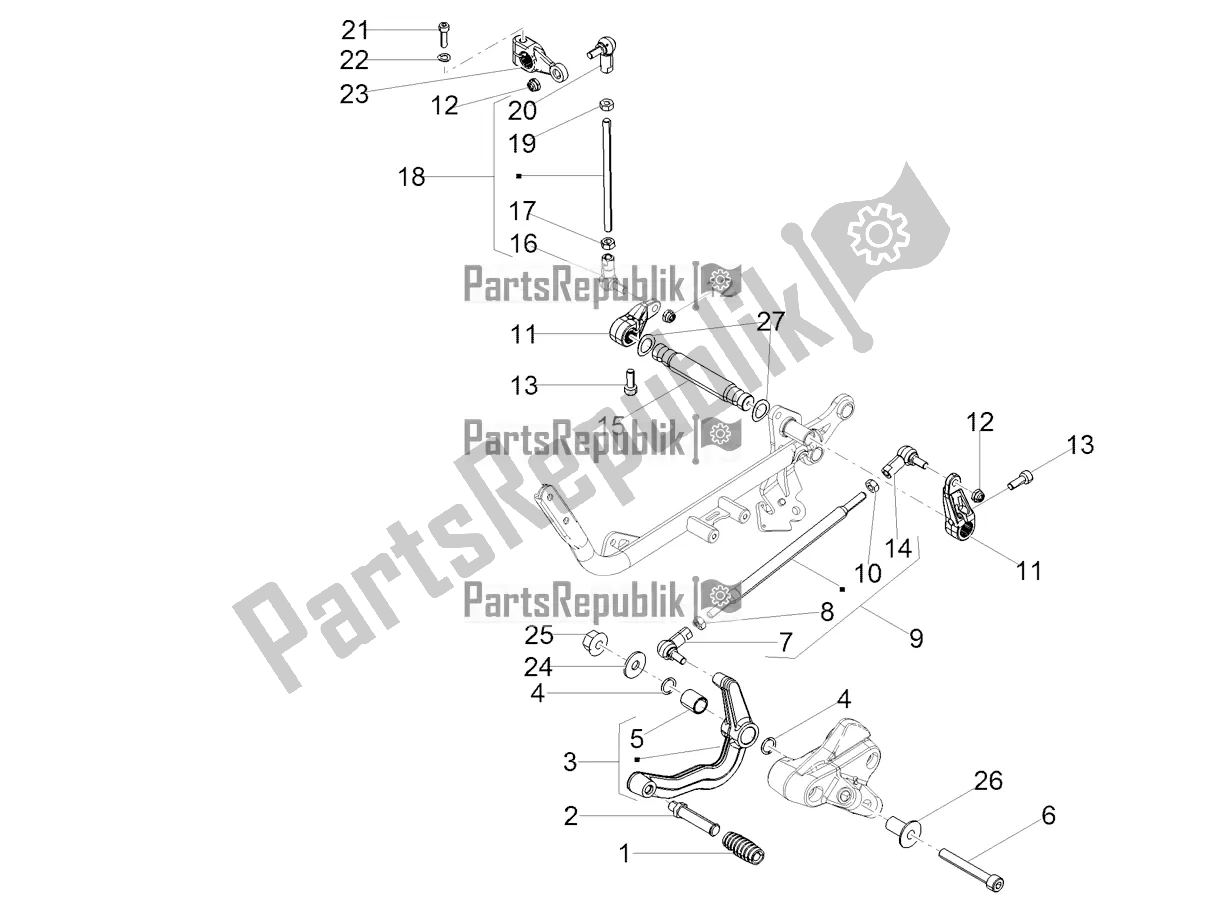 All parts for the Gear Lever of the Moto-Guzzi V7 III Special 750 Apac 2020