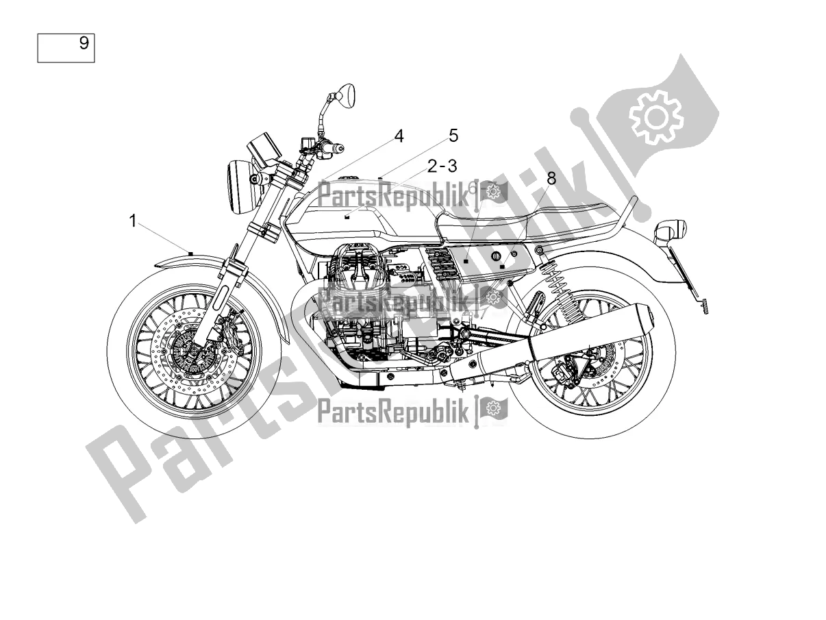Wszystkie części do Kalkomania Moto-Guzzi V7 III Special 750 Apac 2021