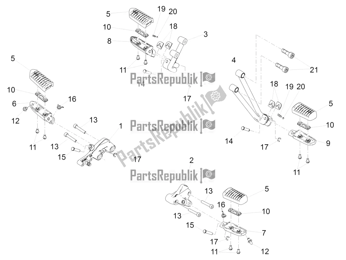 Todas las partes para Reposapiés de Moto-Guzzi V7 III Special 750 Apac 2021