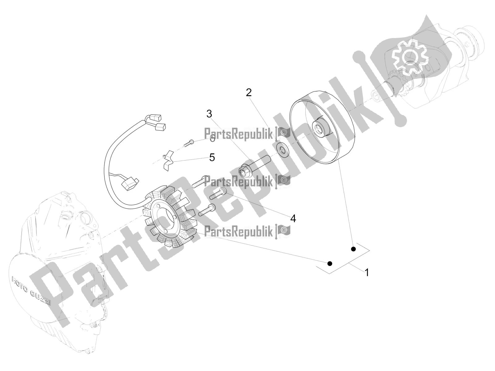 Toutes les pièces pour le Unité Magnéto Assy / Allumage Cdi du Moto-Guzzi V7 III Special 750 USA 2020