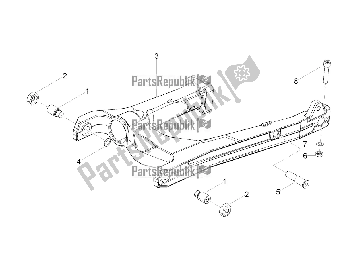 Toutes les pièces pour le Bras Oscillant du Moto-Guzzi V7 III Special 750 USA 2020