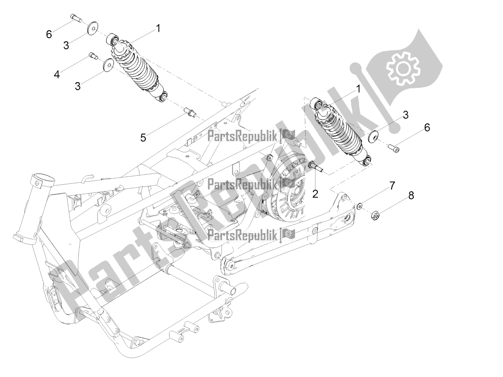 Tutte le parti per il Ammortizzatore del Moto-Guzzi V7 III Stone 750 ABS 2017