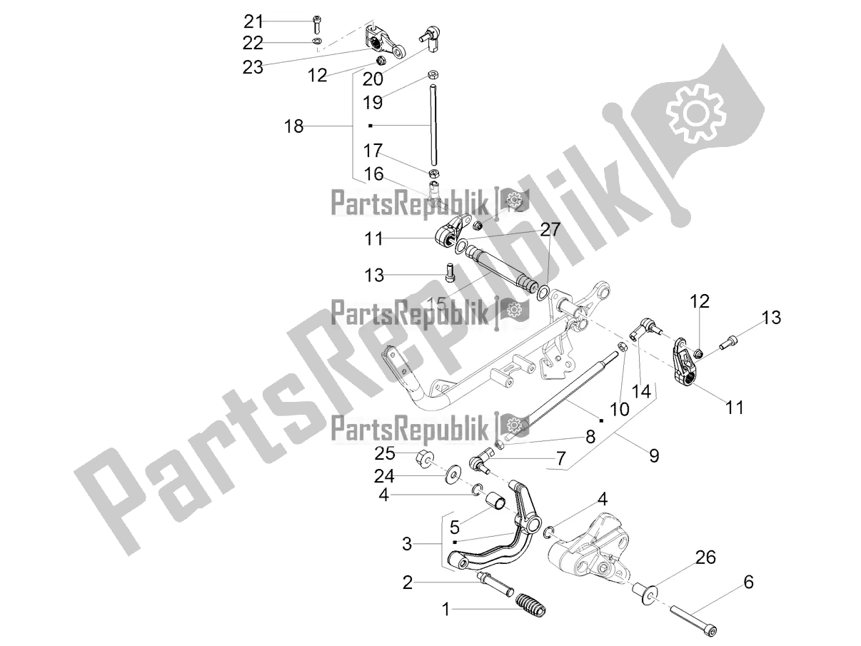 All parts for the Gear Lever of the Moto-Guzzi V7 III Stone 750 ABS 2019