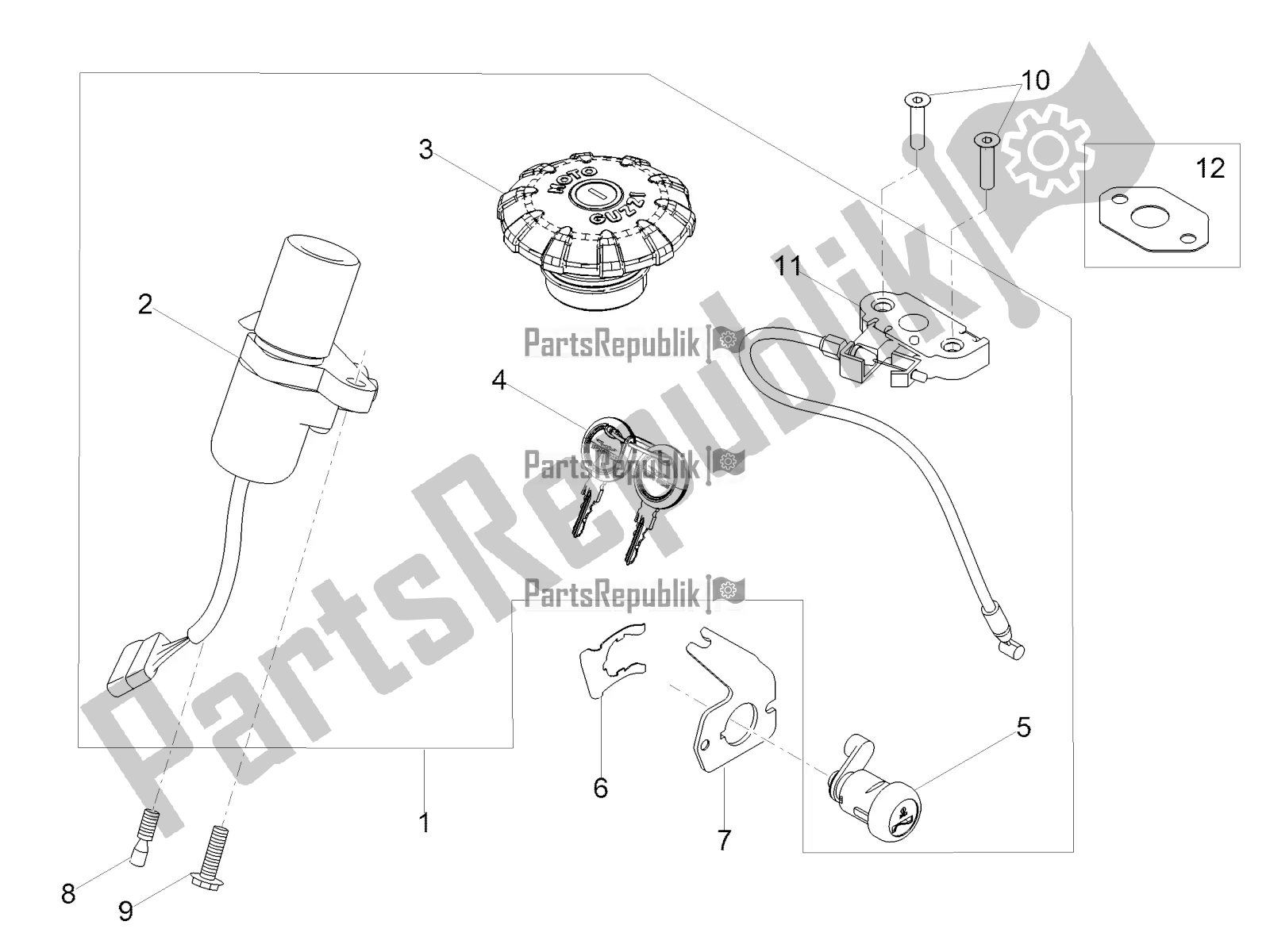 Toutes les pièces pour le Serrures du Moto-Guzzi V7 III Stone 750 ABS 2019