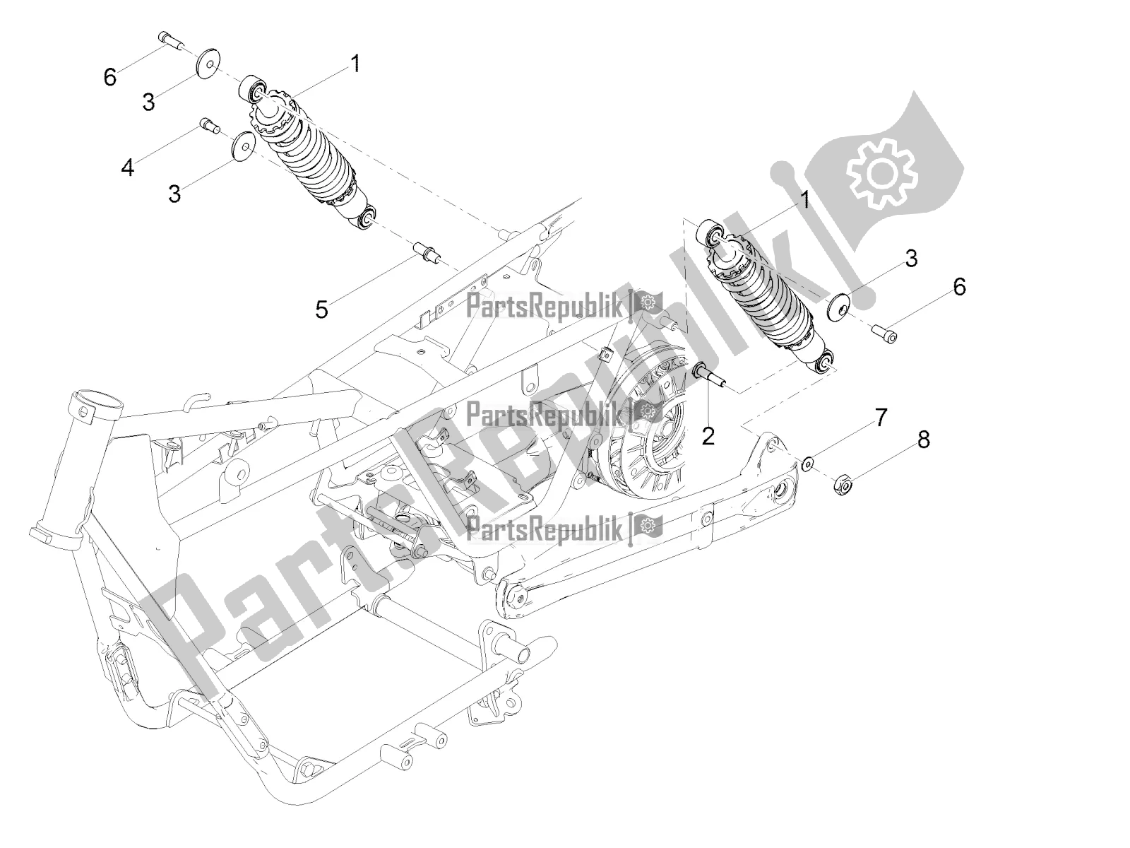 Todas las partes para Amortiguador de Moto-Guzzi V7 III Stone 750 ABS 2019