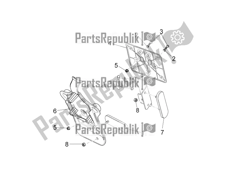 Tutte le parti per il Corpo Posteriore del Moto-Guzzi V7 III Stone 750 ABS USA 2017