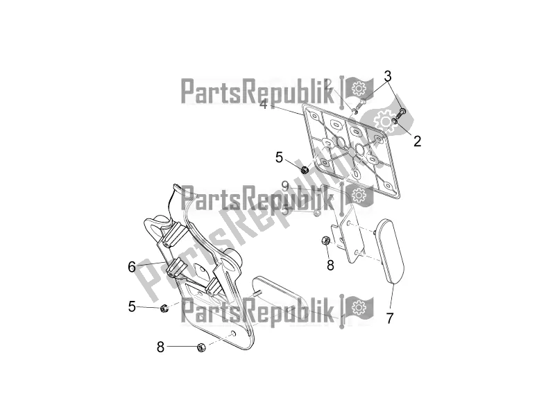 Tutte le parti per il Corpo Posteriore del Moto-Guzzi V7 III Stone 750 ABS USA 2018