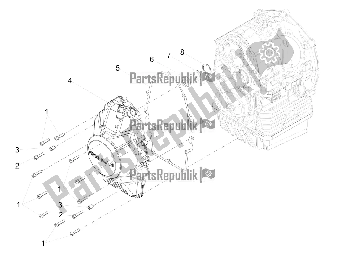 All parts for the Flywheel Cover of the Moto-Guzzi V7 III Stone 750 ABS USA 2019