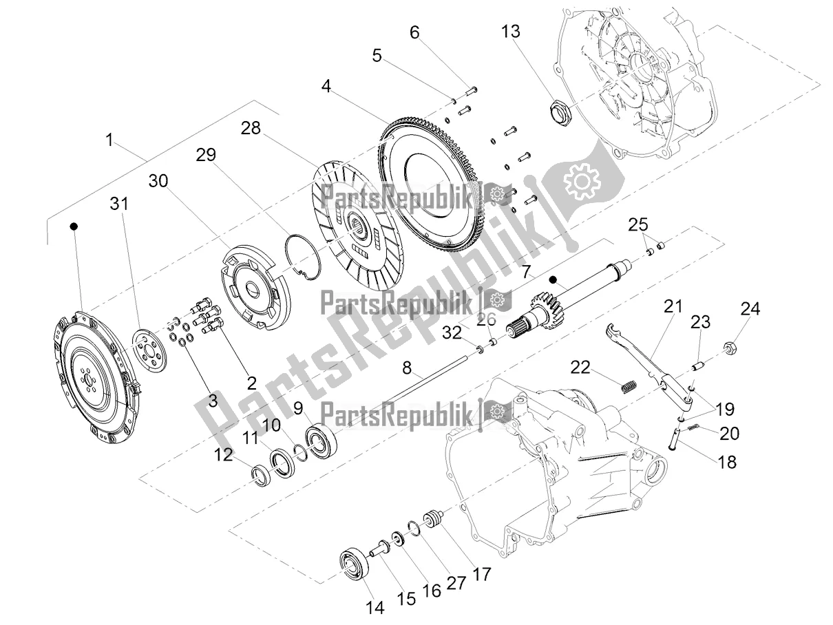 Tutte le parti per il Frizione del Moto-Guzzi V7 III Stone 750 E4 2019 Emea 2019