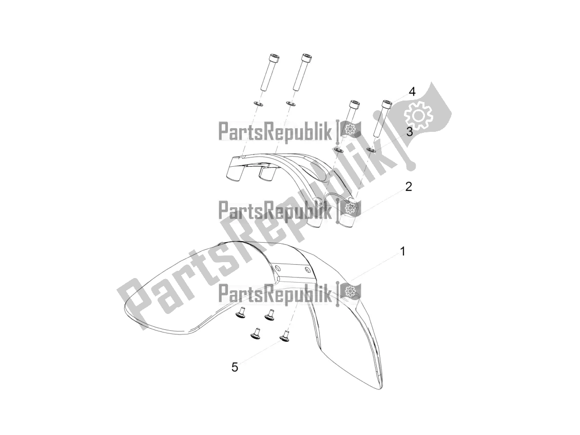 Tutte le parti per il Parafango Anteriore-colonna del Moto-Guzzi V7 III Stone 750 E4 2019 Emea 2019