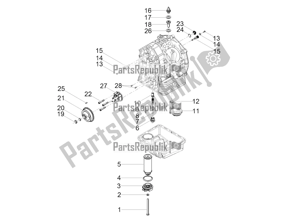 Tutte le parti per il Lubrificazione del Moto-Guzzi V7 III Stone 750 E4 2019 Emea 2019