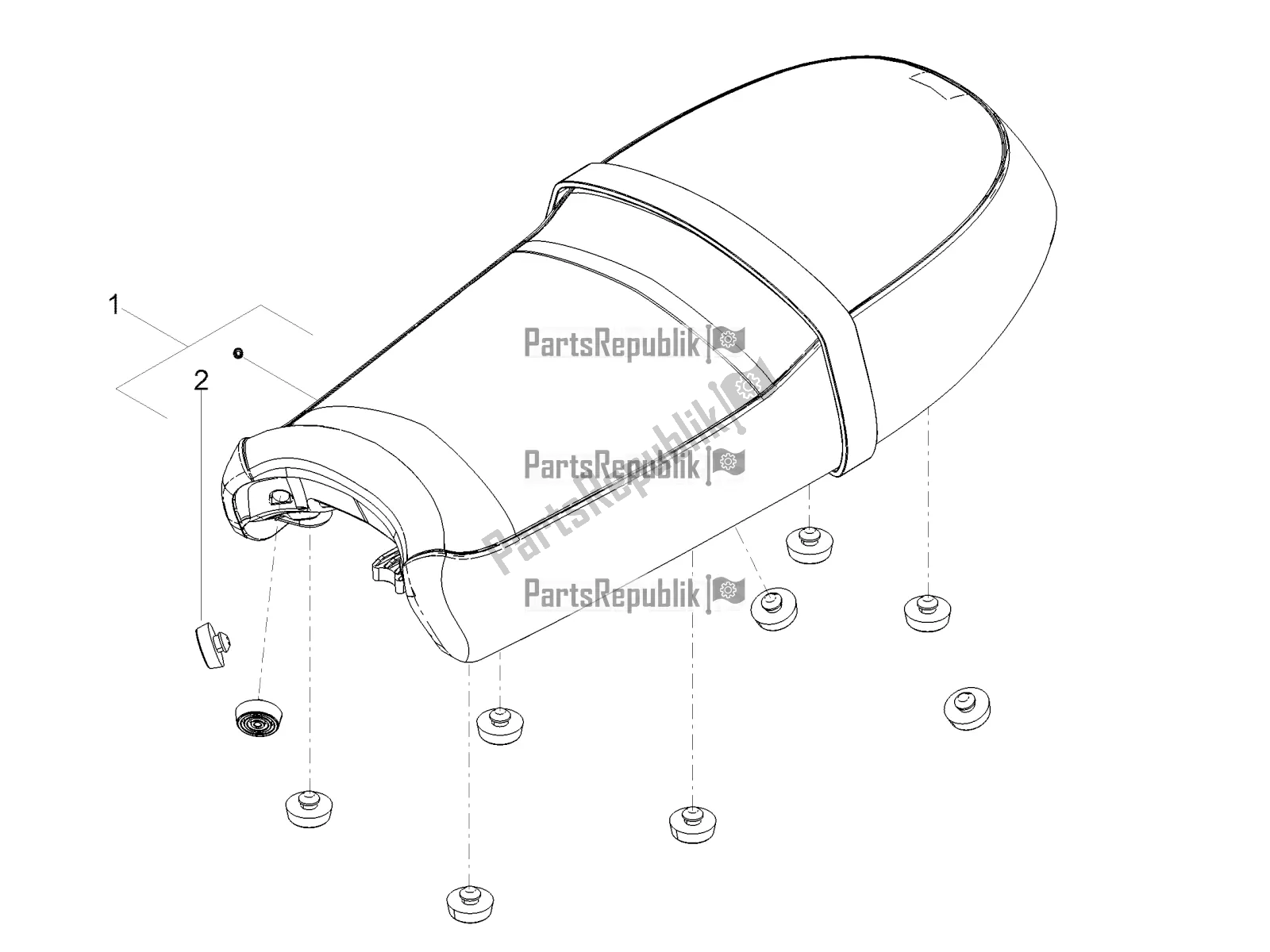 All parts for the Saddle of the Moto-Guzzi V7 III Stone 750 E4 2019 Emea 2019