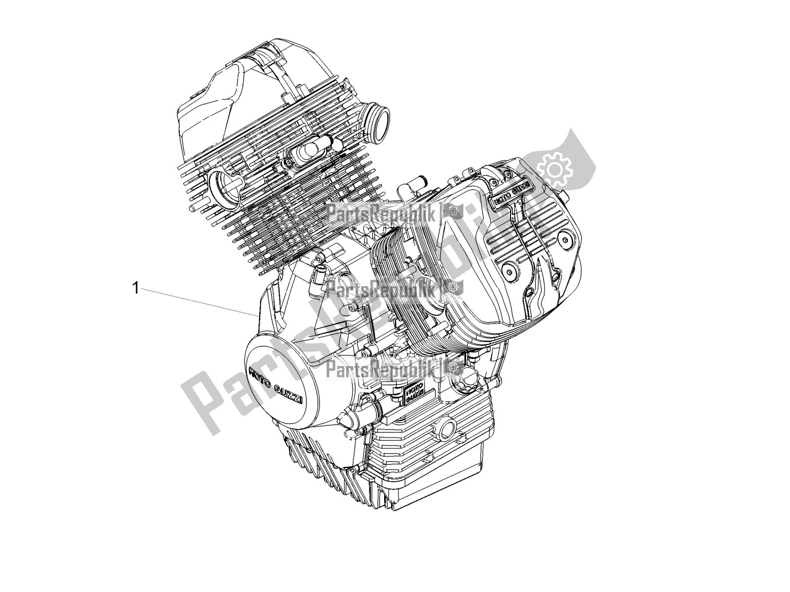 Todas as partes de Alavanca Parcial De Completação Do Motor do Moto-Guzzi V7 III Stone 750 USA 2020