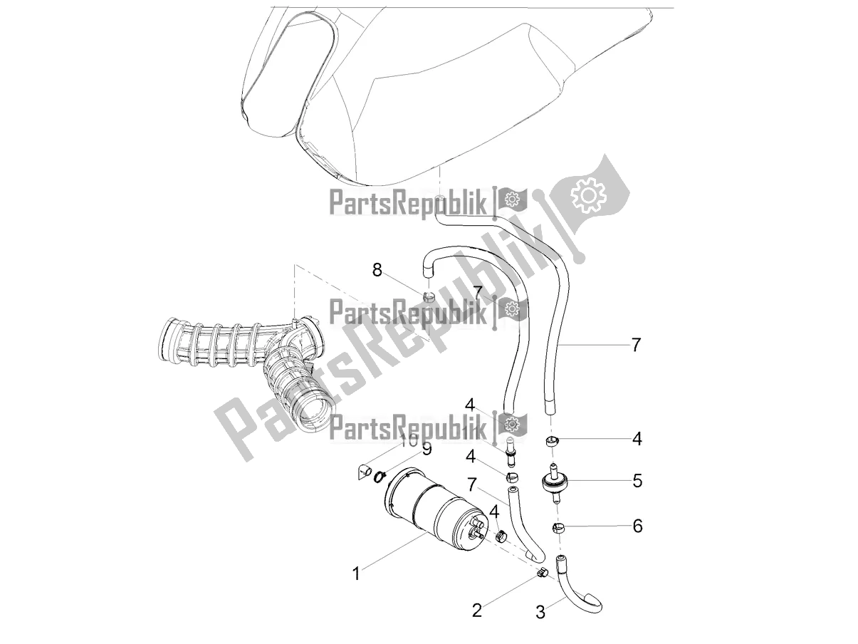 Toutes les pièces pour le Système De Récupération De Vapeur De Carburant du Moto-Guzzi V7 III Stone 750 USA 2020