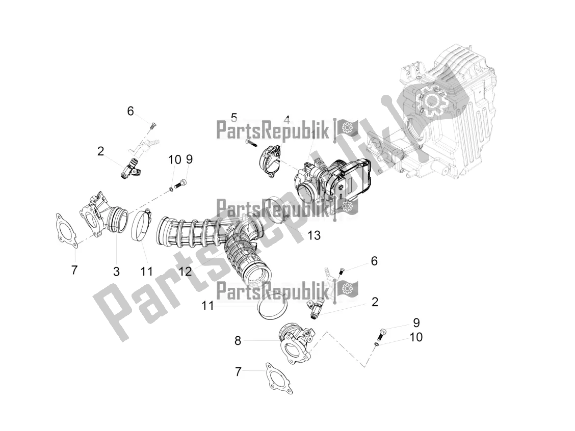 Toutes les pièces pour le Corps De Papillon du Moto-Guzzi V7 III Stone 750 USA 2021