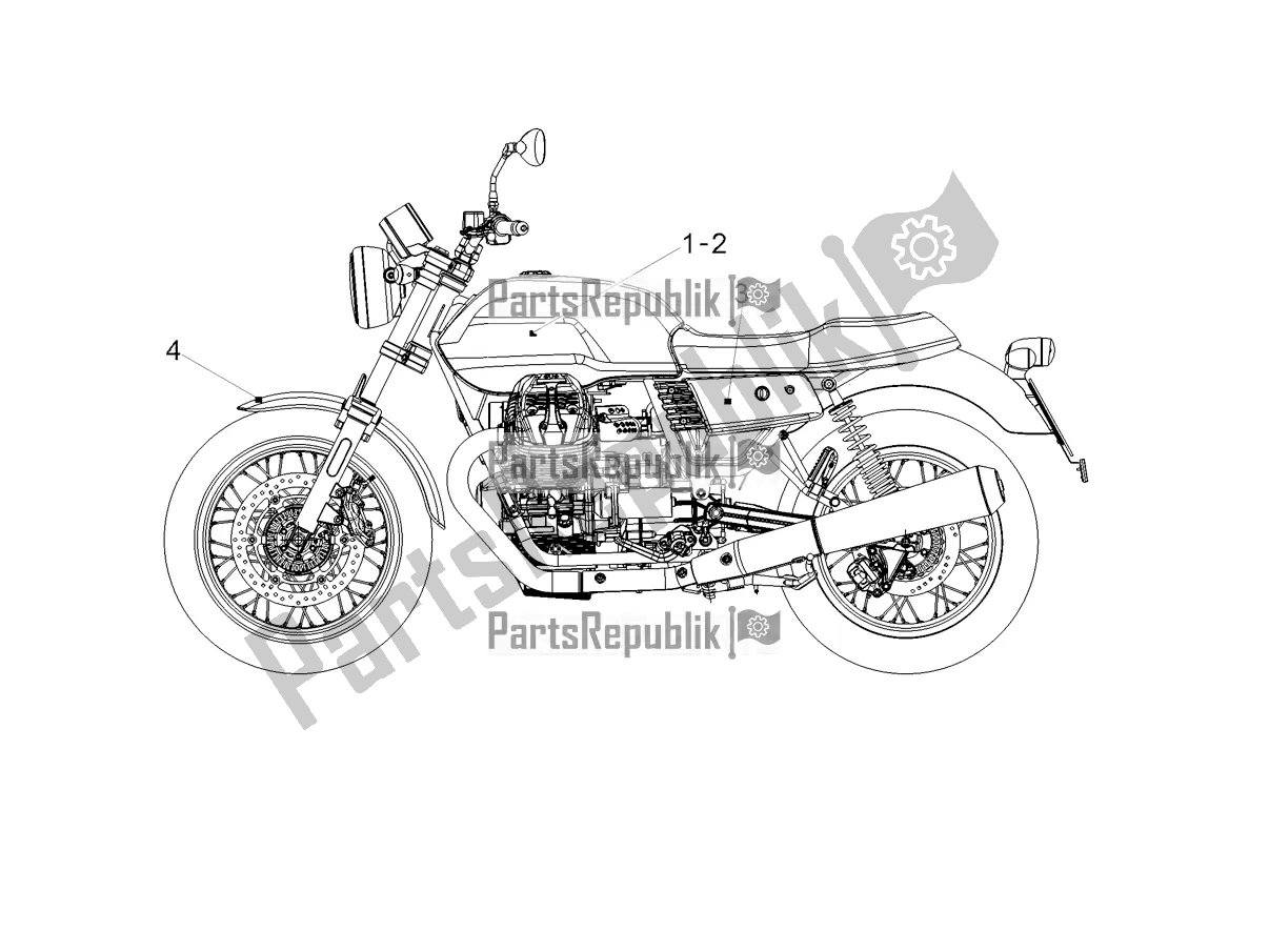 Todas as partes de Decalque do Moto-Guzzi V7 III Stone Night Pack 750 2019