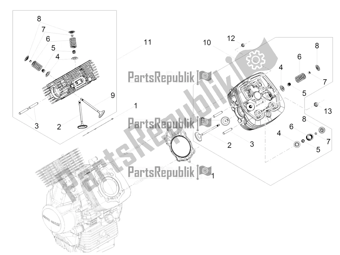 Toutes les pièces pour le Culasse - Soupapes du Moto-Guzzi V7 III Stone Night Pack 750 2020