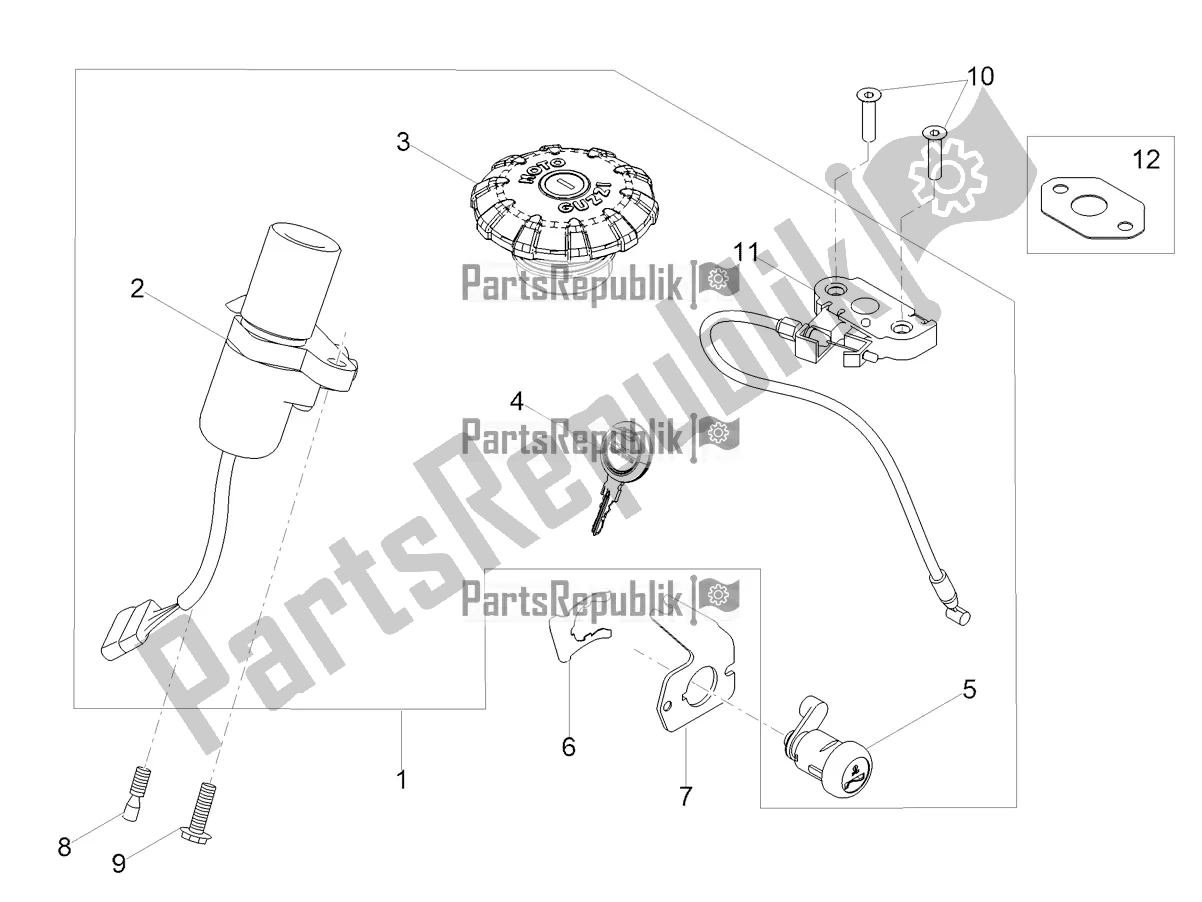 Toutes les pièces pour le Serrures du Moto-Guzzi V7 III Stone Night Pack 750 2020