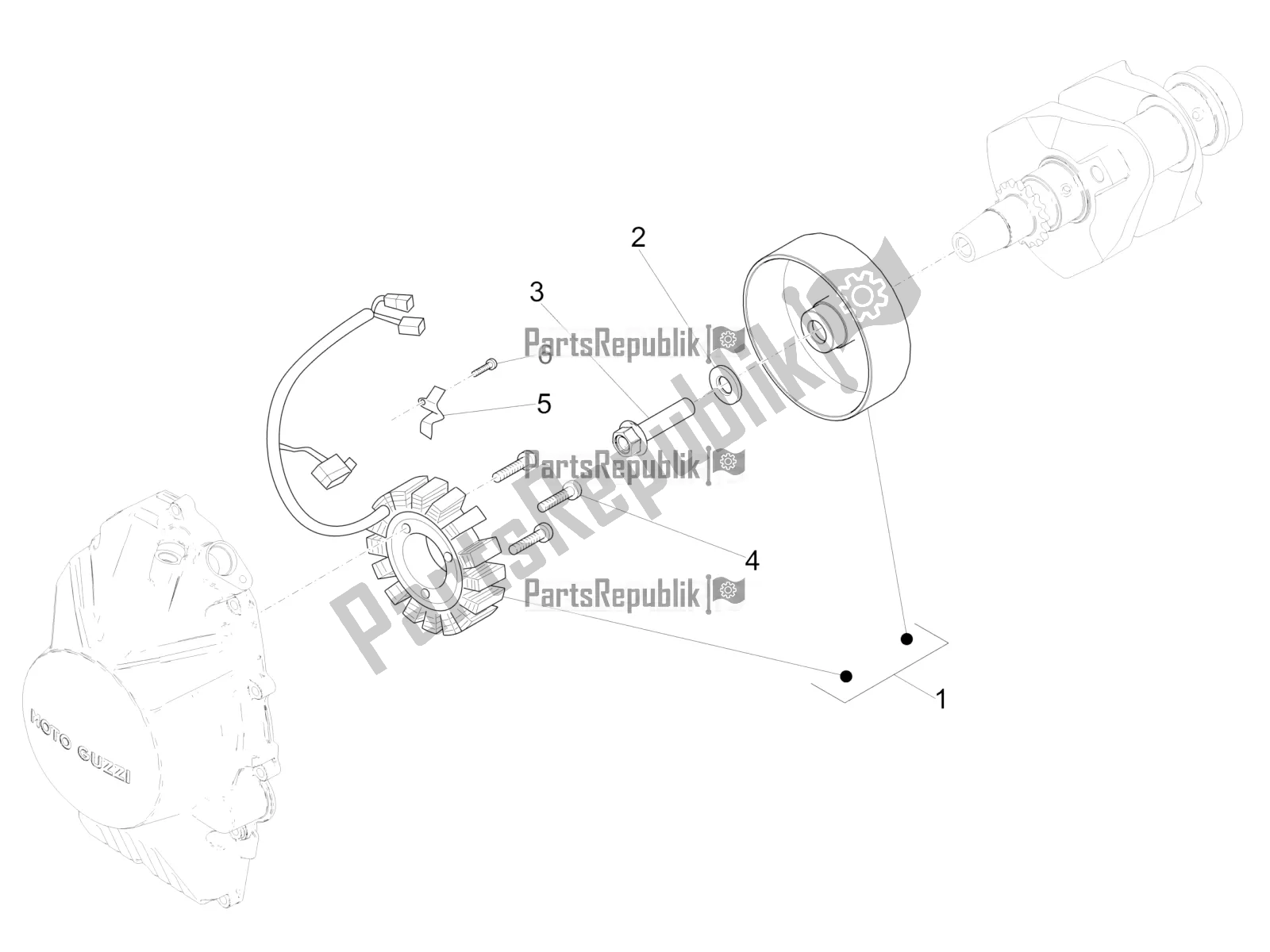 Toutes les pièces pour le Unité Magnéto Assy / Allumage Cdi du Moto-Guzzi V7 III Stone Night Pack 750 Apac 2020