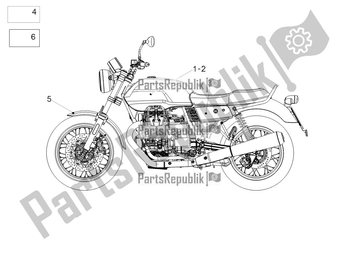 Todas las partes para Etiqueta de Moto-Guzzi V7 III Stone Night Pack 750 Apac 2020