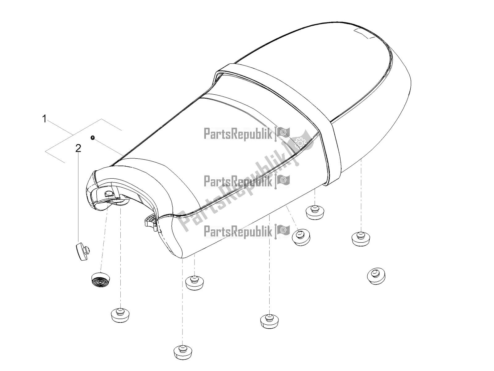 Toutes les pièces pour le Selle du Moto-Guzzi V7 III Stone Night Pack 750 Apac 2020