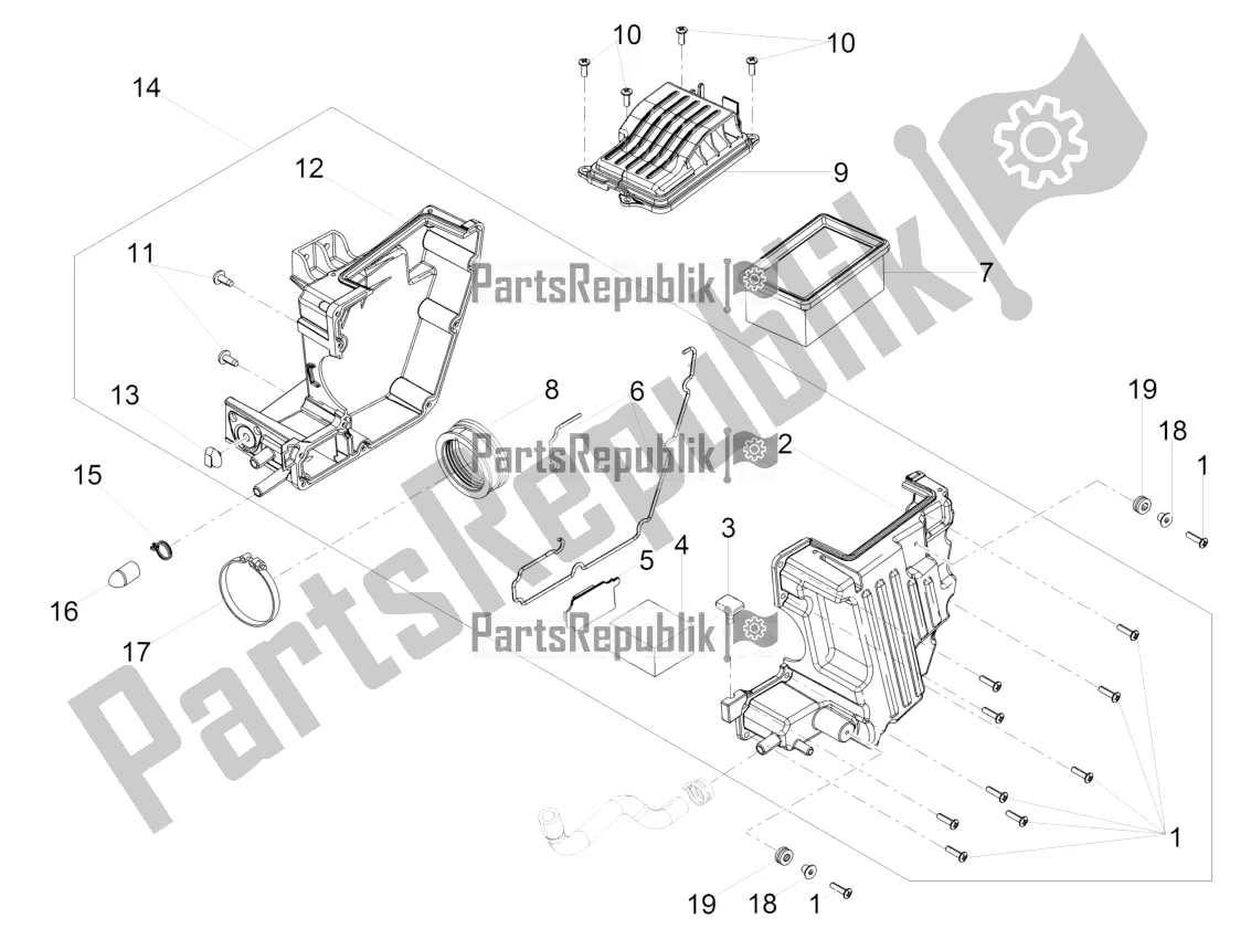 Tutte le parti per il Air Box del Moto-Guzzi V7 III Stone Night Pack 750 USA 2019