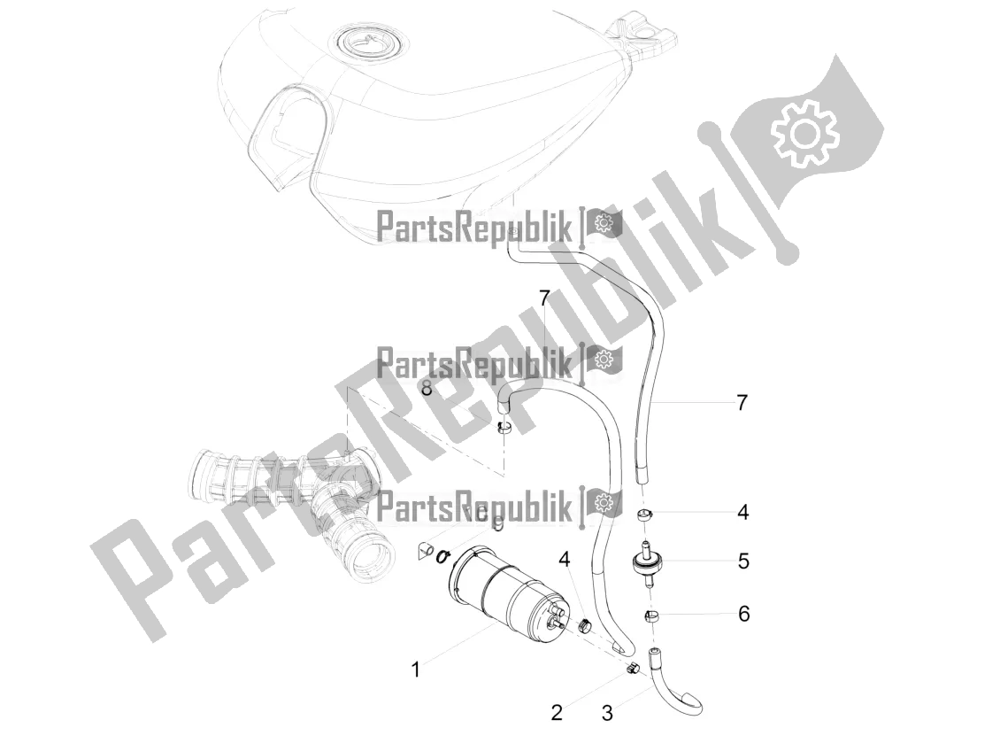 Toutes les pièces pour le Système De Récupération De Vapeur De Carburant du Moto-Guzzi V7 III Stone Night Pack 750 USA 2019