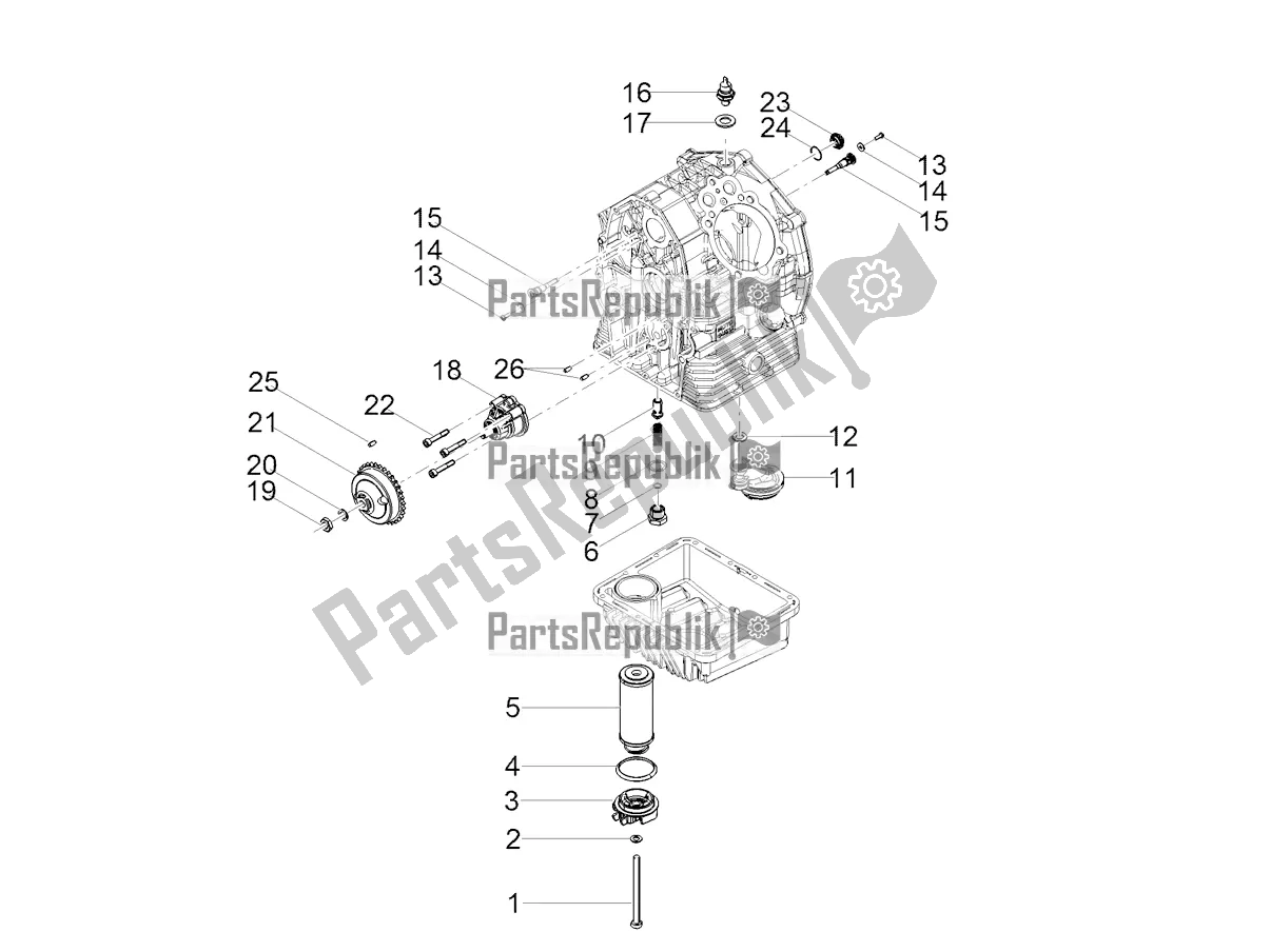 Tutte le parti per il Lubrificazione del Moto-Guzzi V7 III Stone Night Pack 750 USA 2019