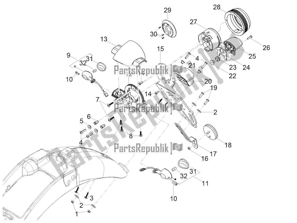 Tutte le parti per il Luci Posteriori del Moto-Guzzi V7 III Stone Night Pack 750 USA 2019