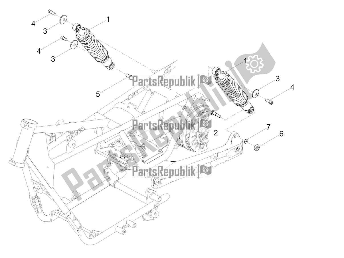 Tutte le parti per il Ammortizzatore del Moto-Guzzi V7 III Stone Night Pack 750 USA 2019