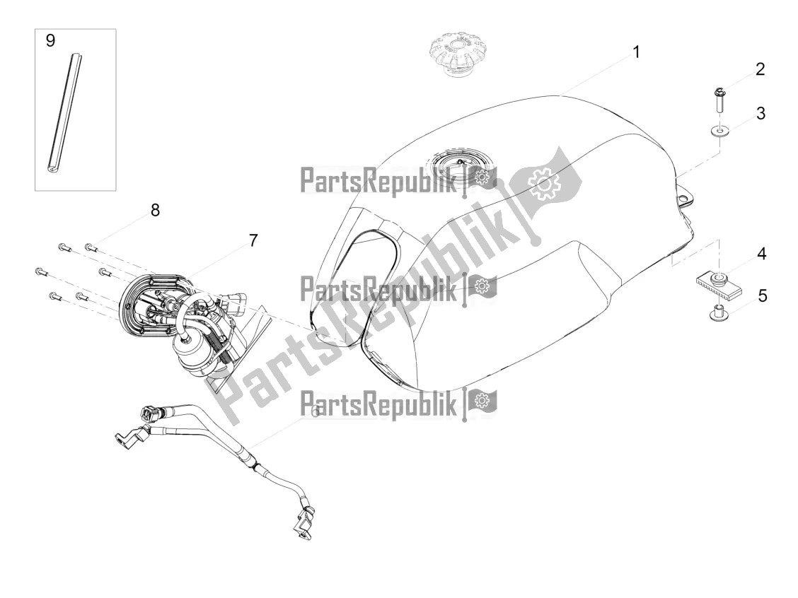 Todas las partes para Depósito De Combustible de Moto-Guzzi V7 III Stone Night Pack 750 USA 2020