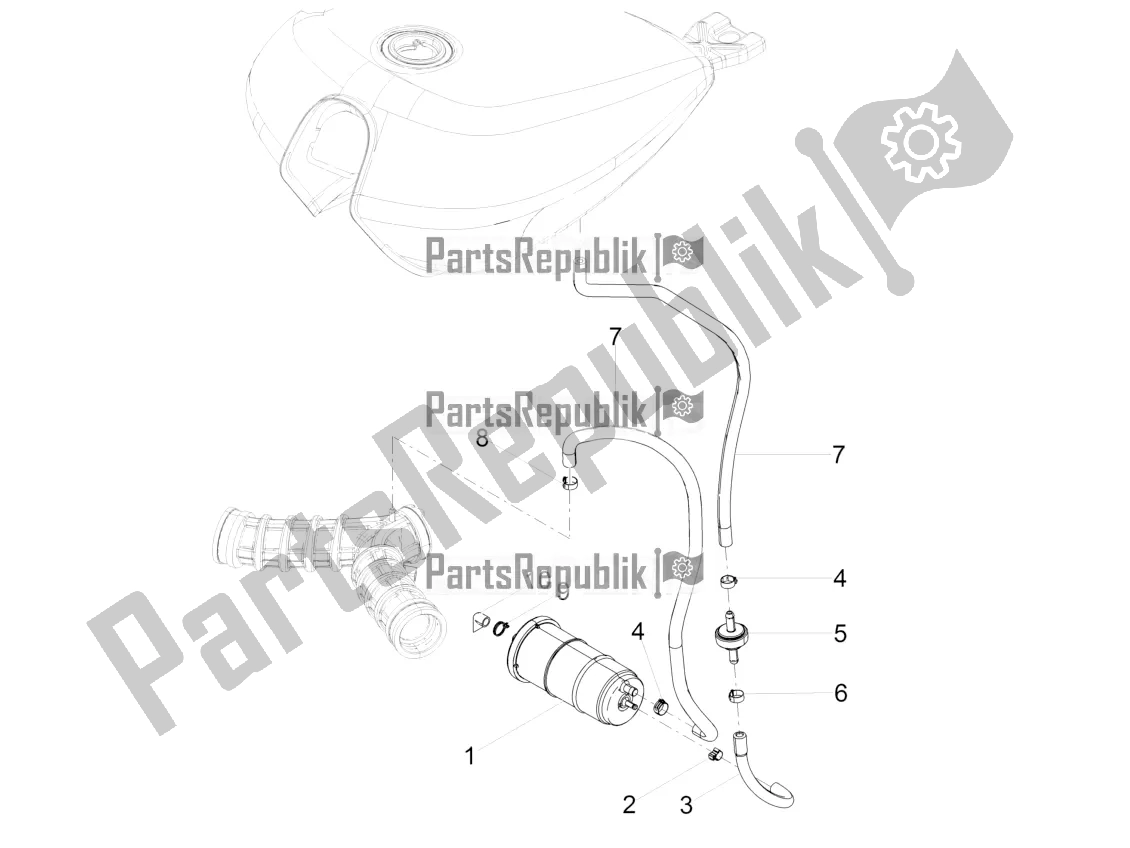 Todas las partes para Sistema De Recuperación De Vapor De Combustible de Moto-Guzzi V7 III Stone Night Pack 750 USA 2020