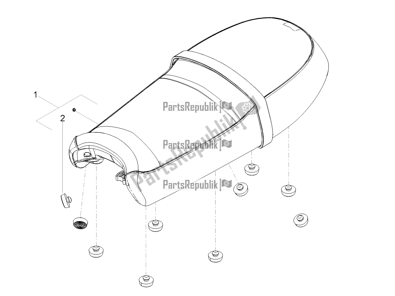 Toutes les pièces pour le Selle du Moto-Guzzi V7 III Stone Night Pack 750 USA 2020