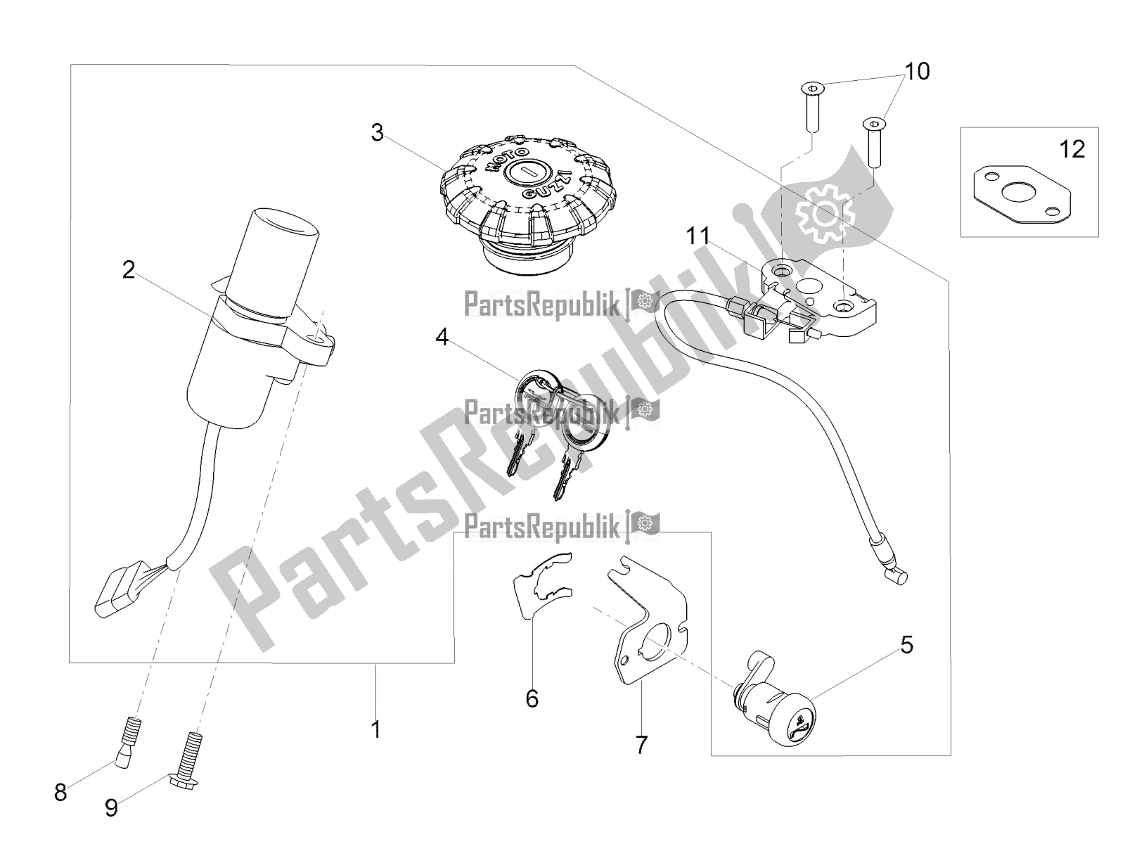 Toutes les pièces pour le Serrures du Moto-Guzzi V7 III Stone 