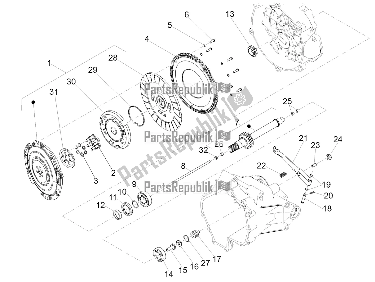 All parts for the Clutch of the Moto-Guzzi V7 III Stone 