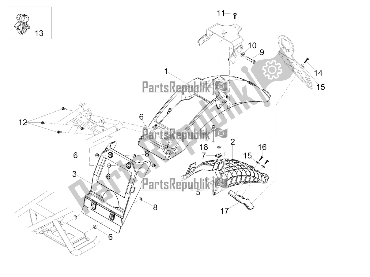 Tutte le parti per il Parafango Posteriore del Moto-Guzzi V7 III Stone 