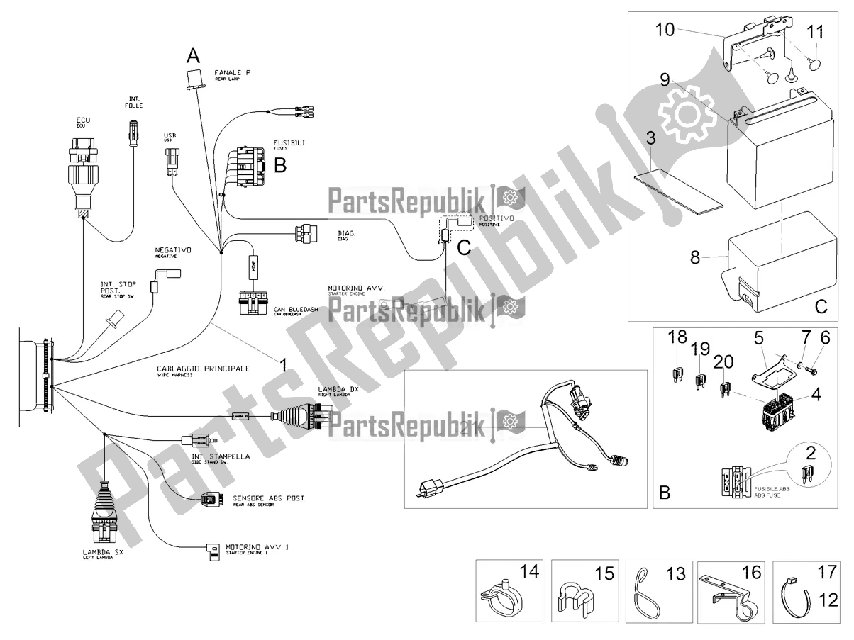 All parts for the Rear Electrical System of the Moto-Guzzi V7 III Stone 