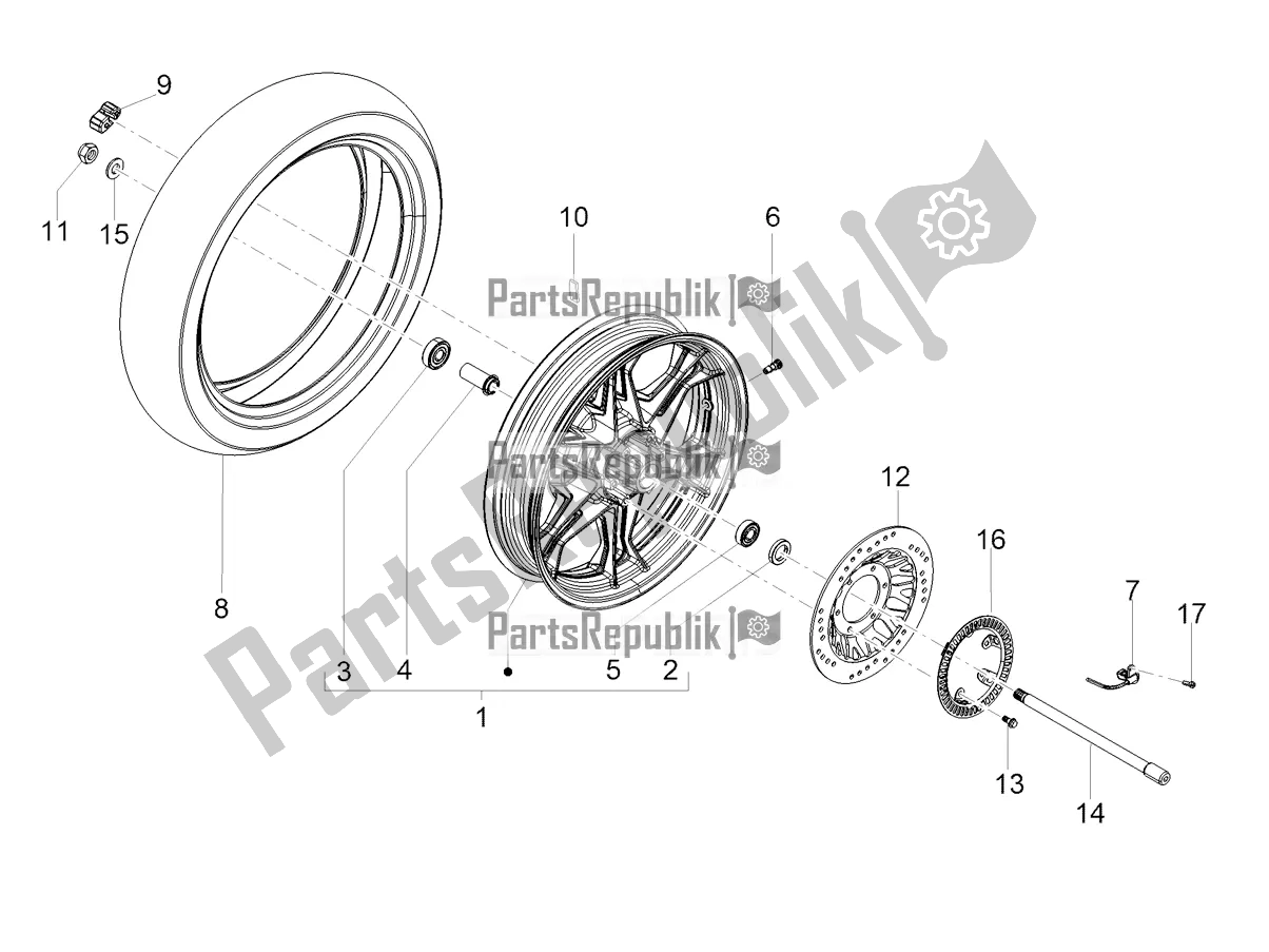 All parts for the Rear Wheel of the Moto-Guzzi V7 III Stone 