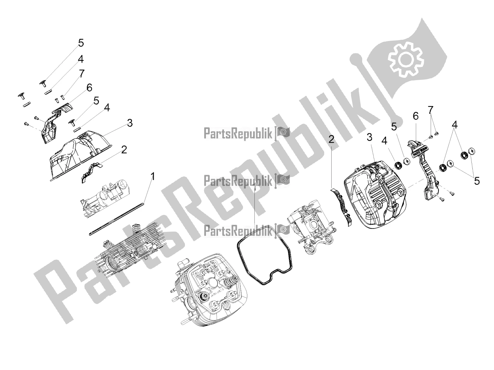 Todas las partes para Cubierta De La Cabeza de Moto-Guzzi V7 III Stone 