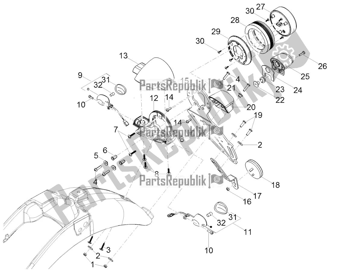 Tutte le parti per il Luci Posteriori del Moto-Guzzi V7 III Stone 