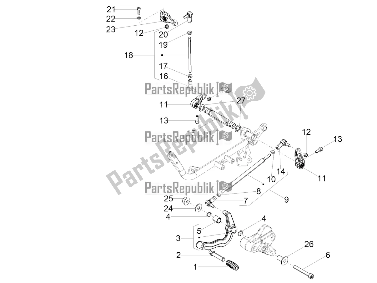 All parts for the Gear Lever of the Moto-Guzzi V7 III Stone 