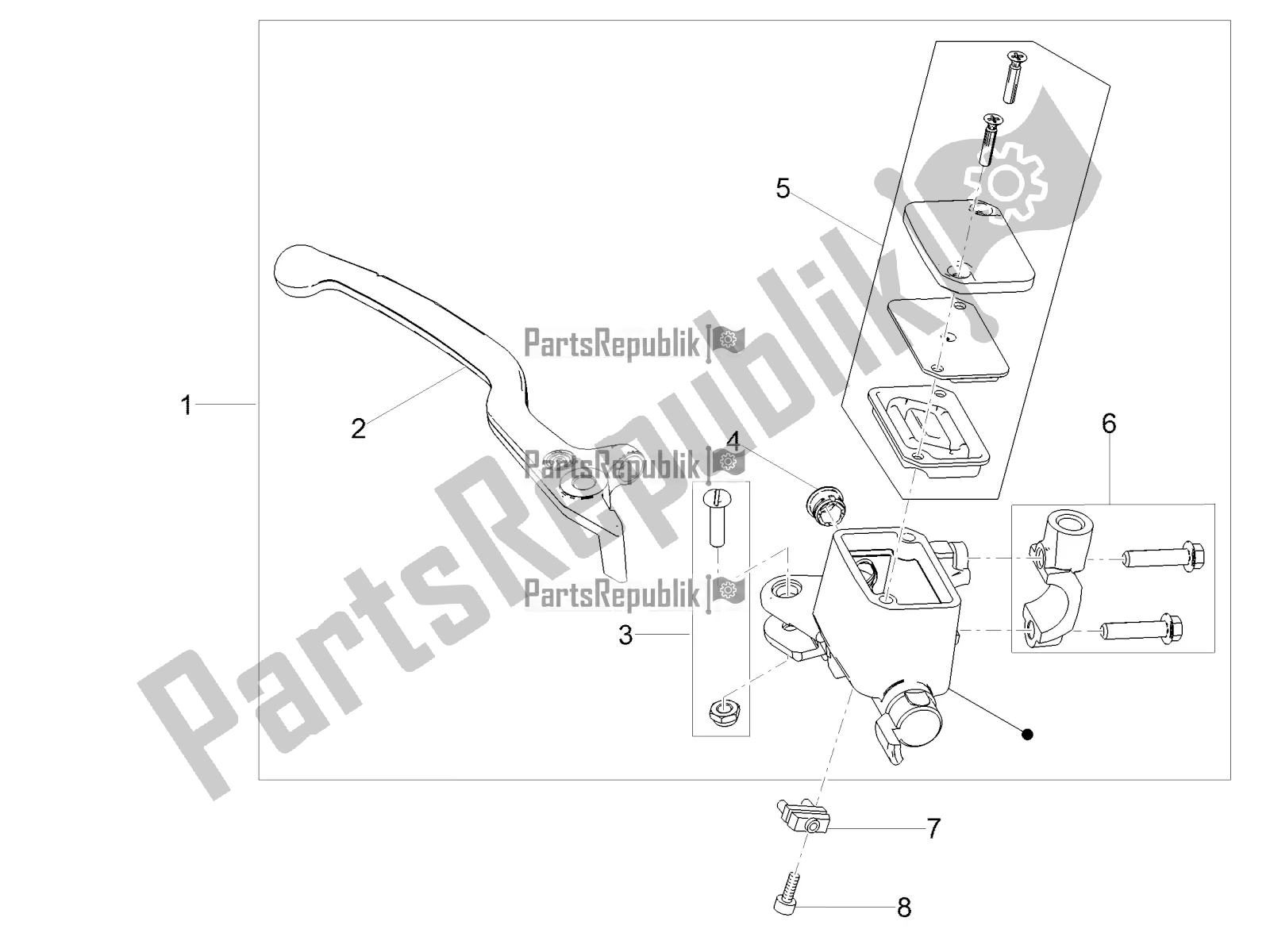 Tutte le parti per il Pompa Freno Anteriore del Moto-Guzzi V7 Special 850 2021