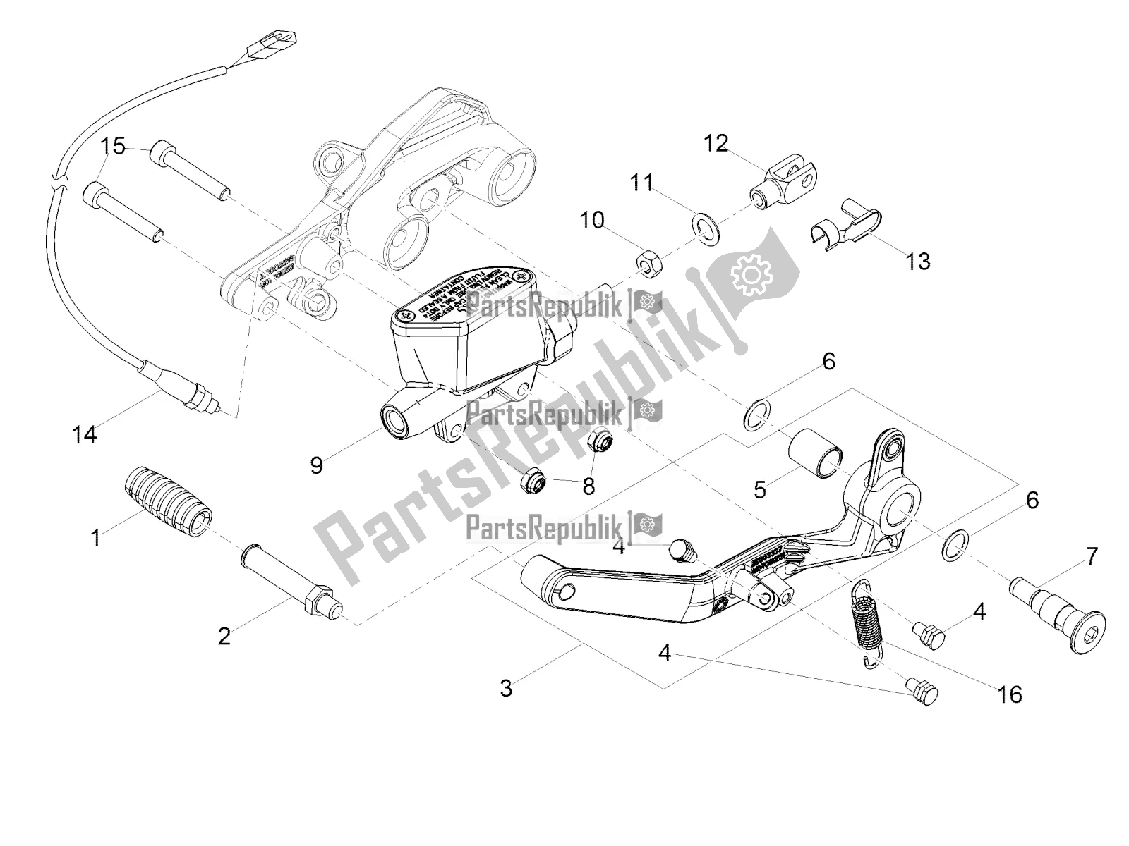 Toutes les pièces pour le Maître-cylindre Arrière du Moto-Guzzi V7 Special 850 2021