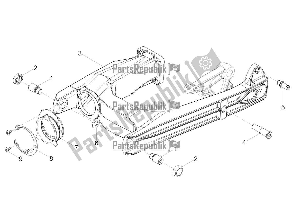 Toutes les pièces pour le Bras Oscillant du Moto-Guzzi V7 Special 850 2021