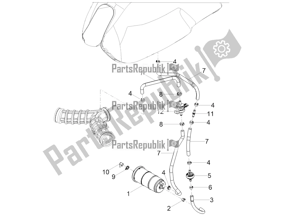 Todas as partes de Sistema De Recuperação De Vapor De Combustível do Moto-Guzzi V7 Special 850 2022