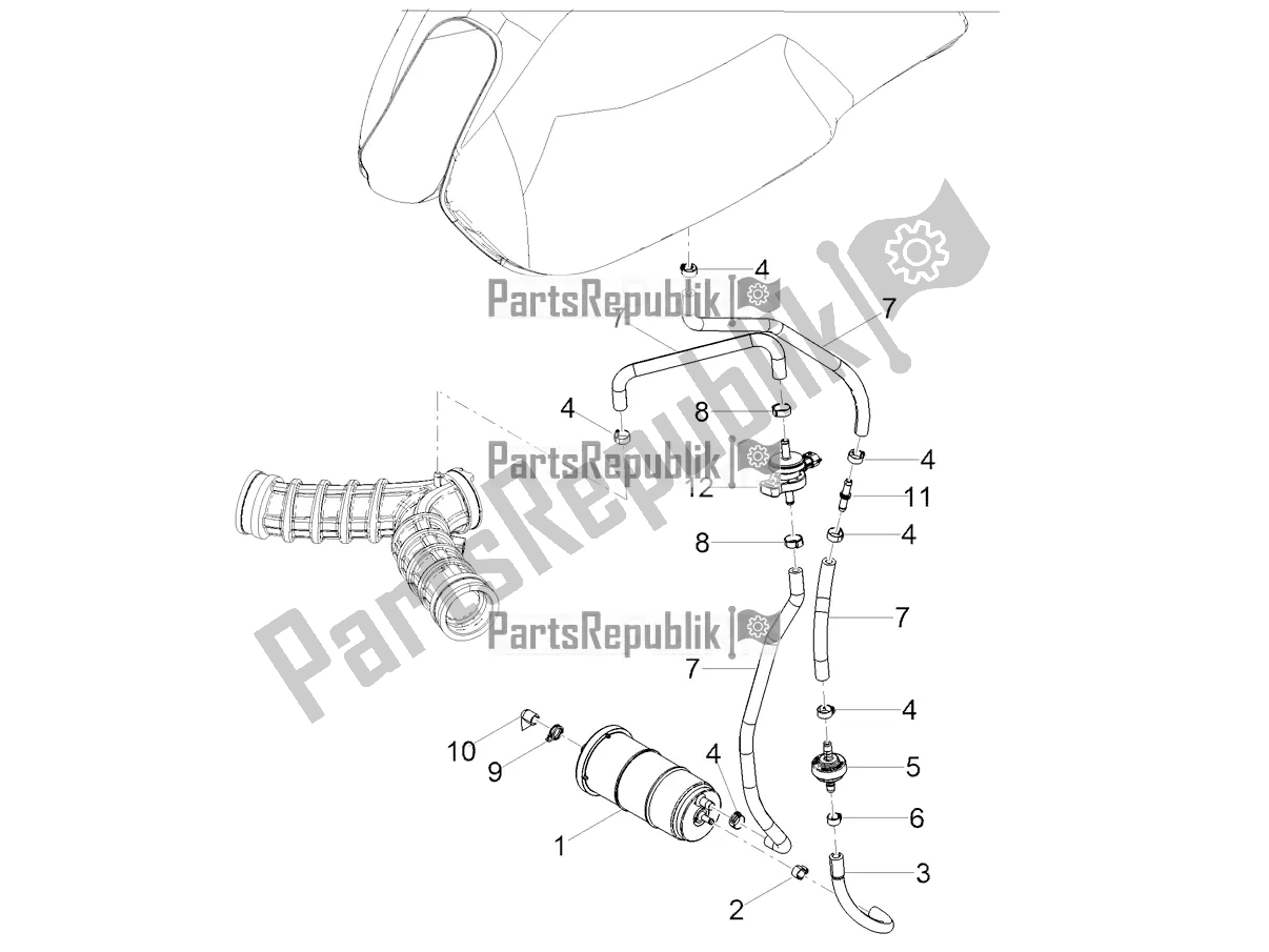 Toutes les pièces pour le Système De Récupération De Vapeur De Carburant du Moto-Guzzi V7 Special 850 Apac 2021