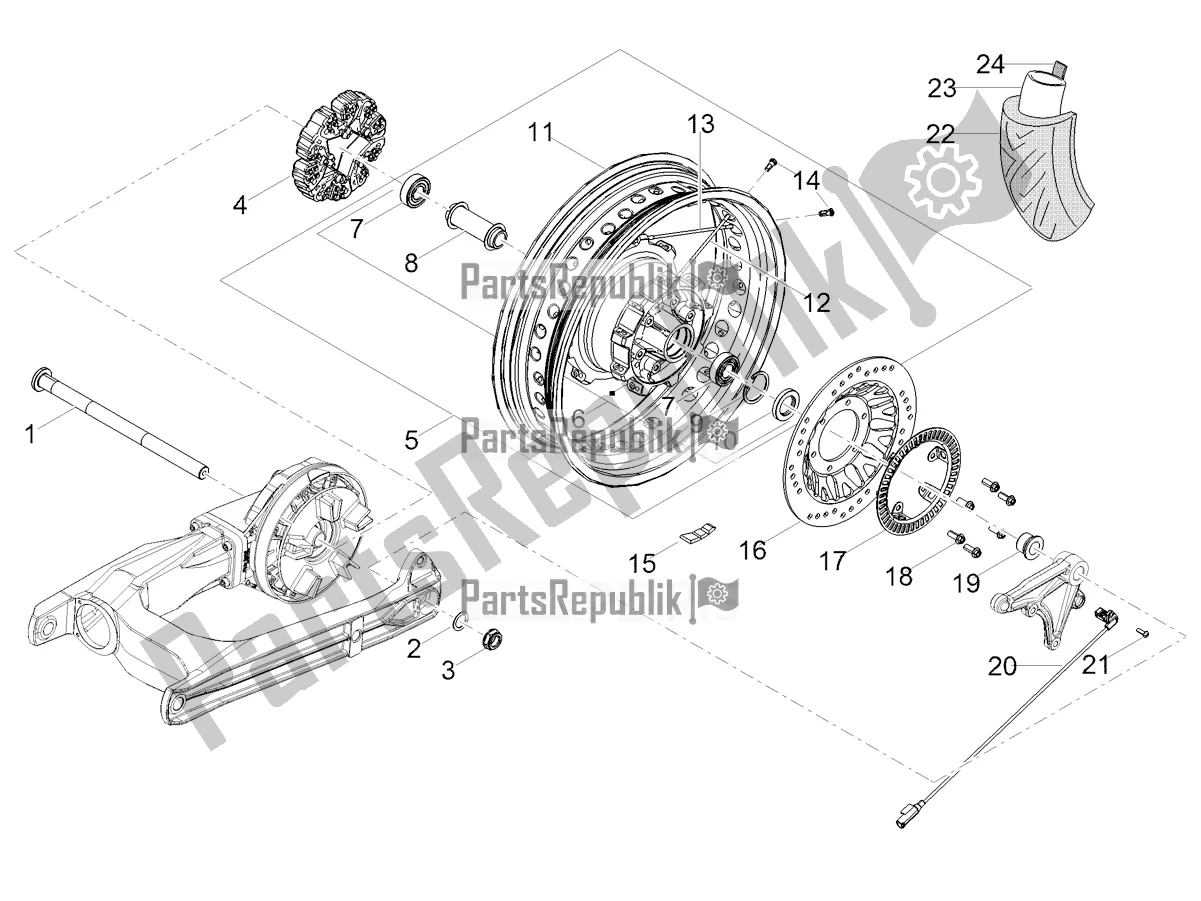All parts for the Rear Wheel of the Moto-Guzzi V7 Special 850 Apac 2021