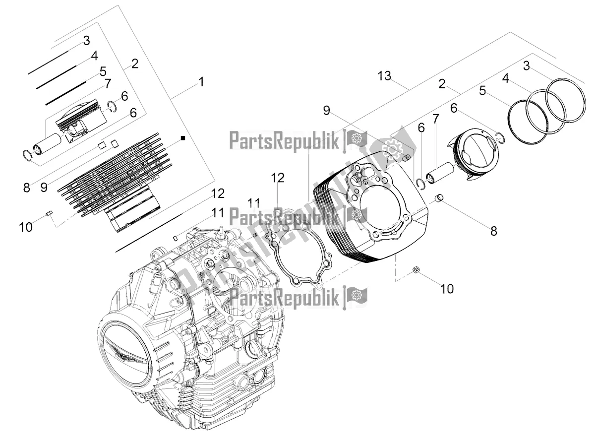 Toutes les pièces pour le Cylindre - Piston du Moto-Guzzi V7 Special 850 Apac 2022